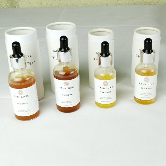 Tan Luxe The Body & The Face Illuminating Self Tan Drops Lot of 4 Bottles